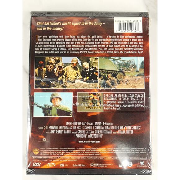 Movie Kelly's Heroes DVD New Sealed Clint Eastwood Telly Savalas 1970 Dolby - Picture 4 of 10
